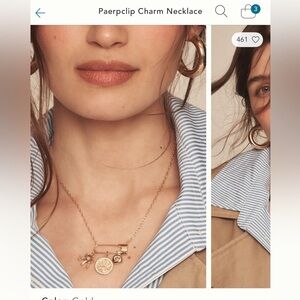 Serafina Anthropologie Paperclip charm necklace